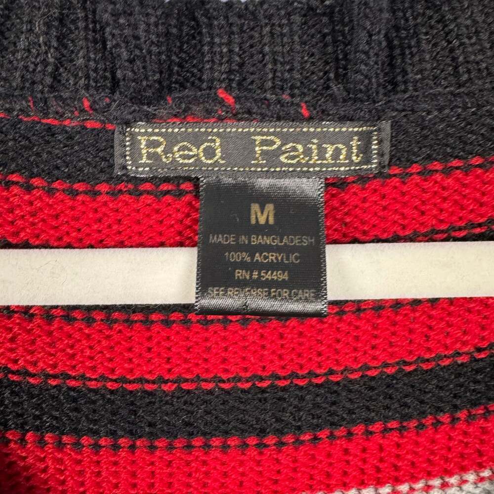 Red Paint Y2K Knit Sweater Dress Size Medium - Picture 4 of 5